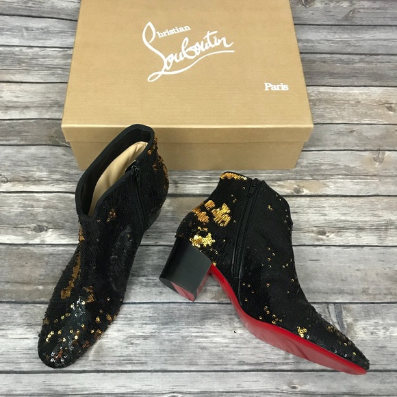 New Christian Louboutin Disco Paillettes Booties - Picture 2 of 8